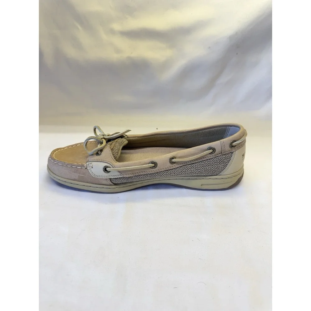 Sperry Top Spider Boat Shoe Women's Size 9.5 Angelfish 9102047 Beige & Tan Mesh